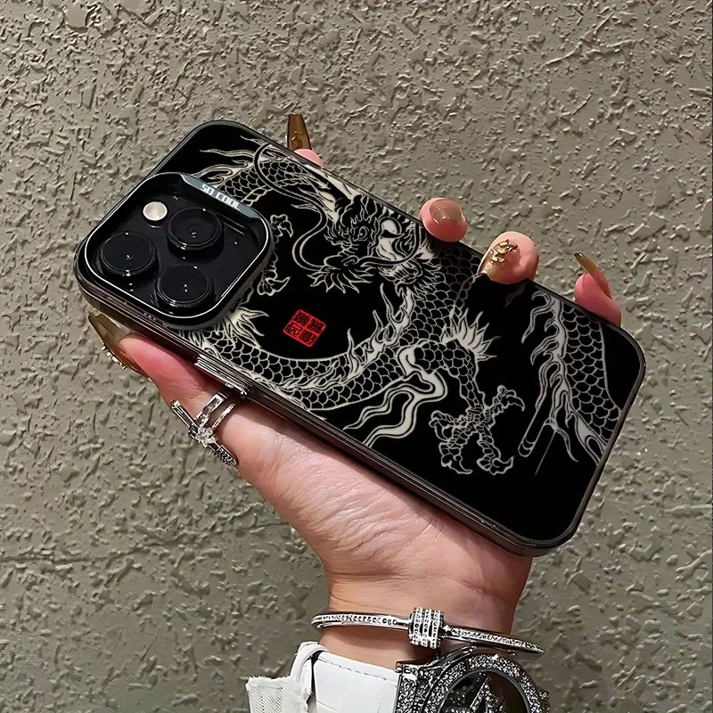 

Dragon pattern design phone case for iPhone 16 15 14 13 12 11 Pro/ Max/Plus shock-proof rear cover anti-fingerprint
