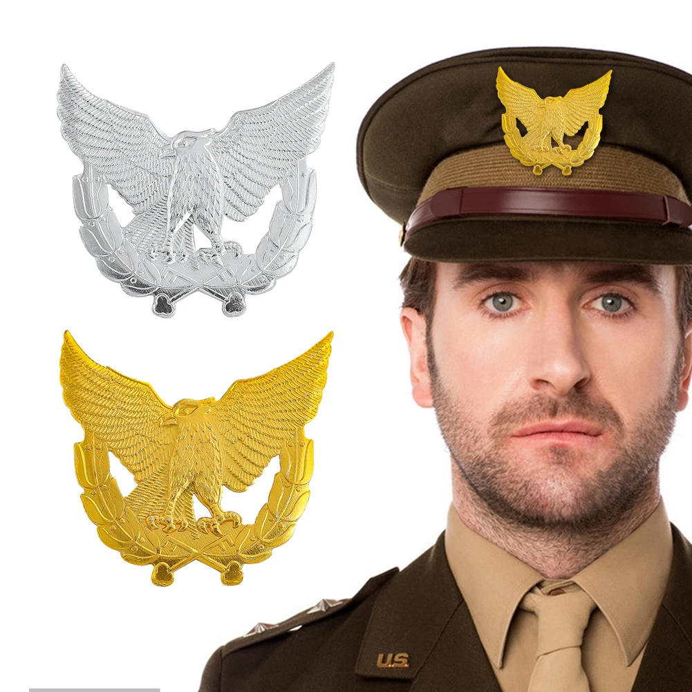 Alloy Cap Emblem Eagle Wheaten DIY Clothing Decorative Pin Corsage Lapel Pins Tactics Sewing Supplies Gift Accessories