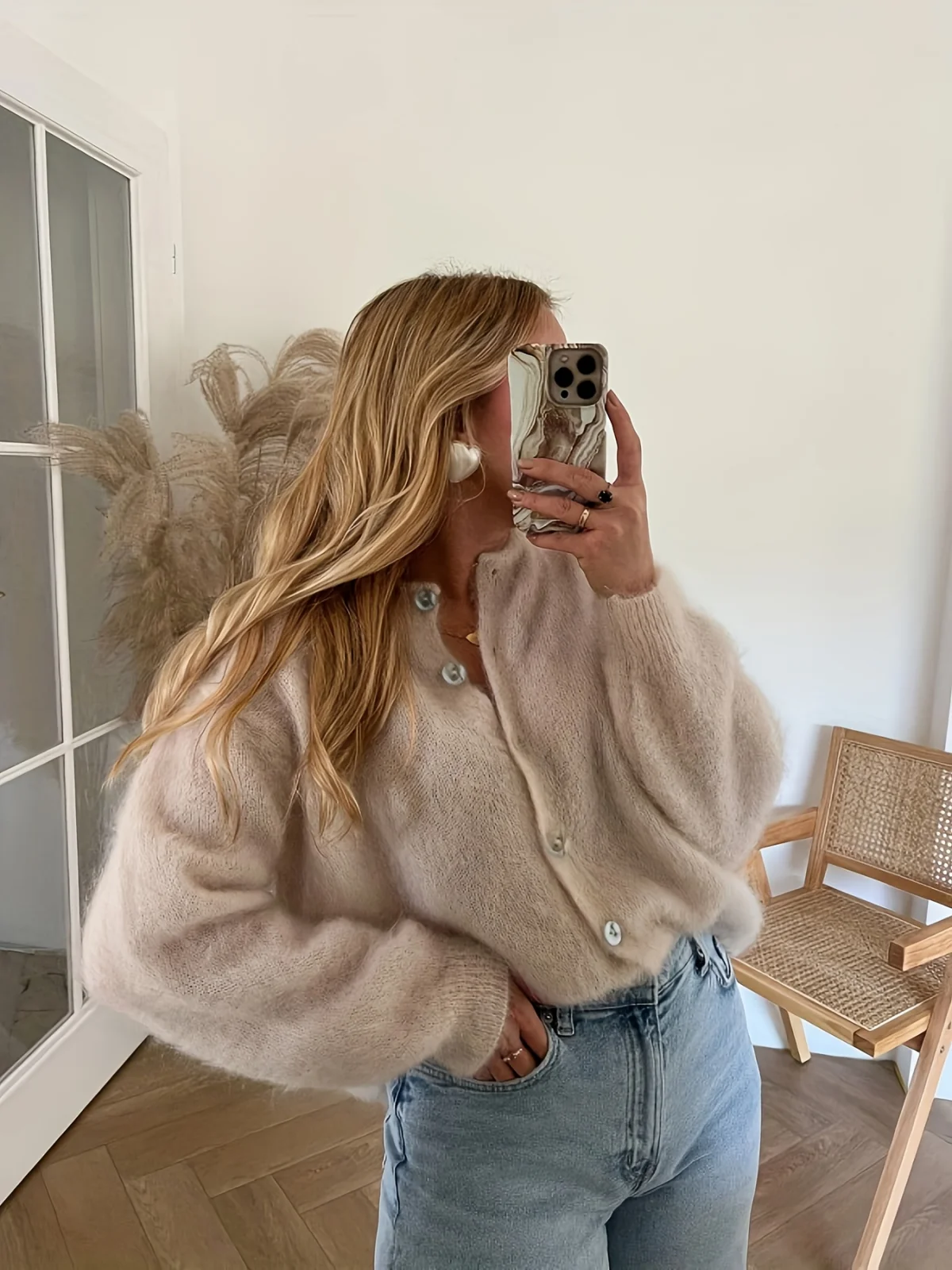 

Spring autumn fashion light color sweater new simple casual comfort knitted coat