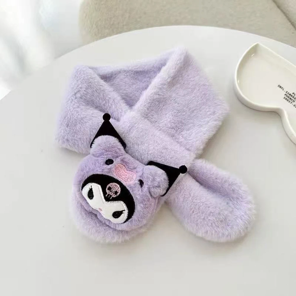 MINISO Sanrio Plush Scarf Baby Accessories Anime Cartoon Warm Accessories Girls Christmas Gifts Suitable for Girls