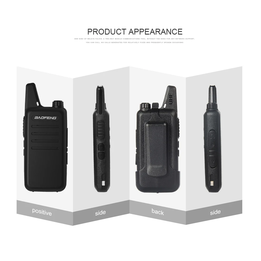 2pcs Baofeng VT-C2 FRS/PMR Hiking Mini Two Way Radio 2 Watt Walkie Talkie for Christmas Gift