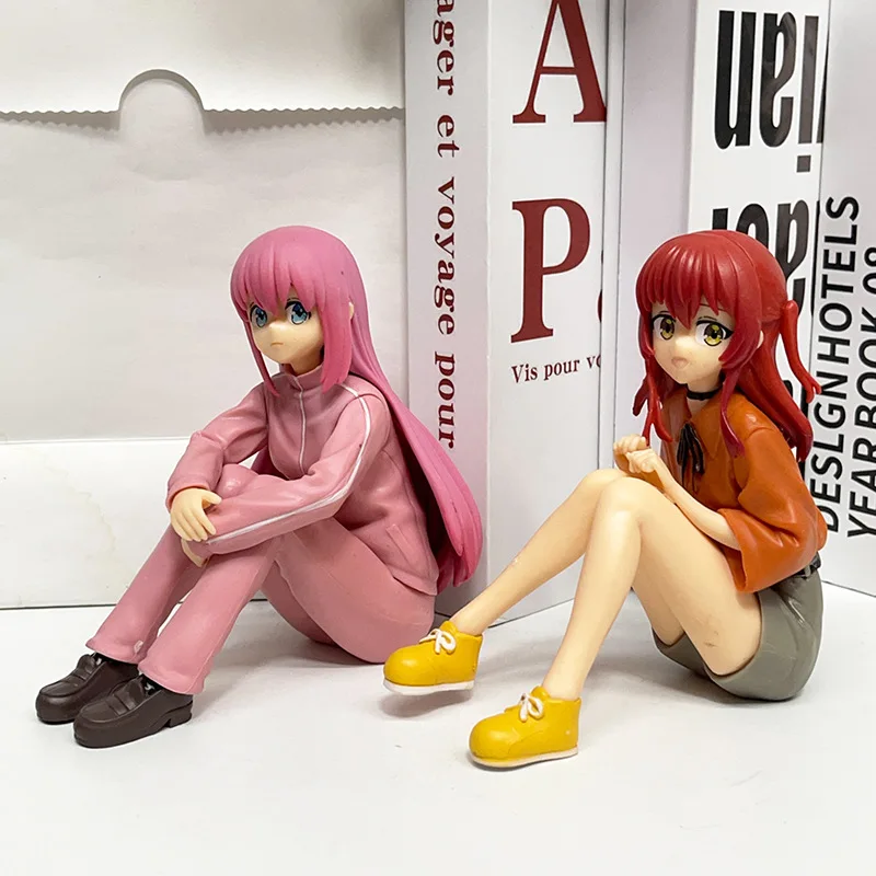 4 قطعة/المجموعة أنيمي BOCCHI الصخرة q-نسخة kawaii الجلوس الموقف عمل الشكل البلاستيكية وضع لعبة دمية زخارف مكتب جمع الهدايا #4