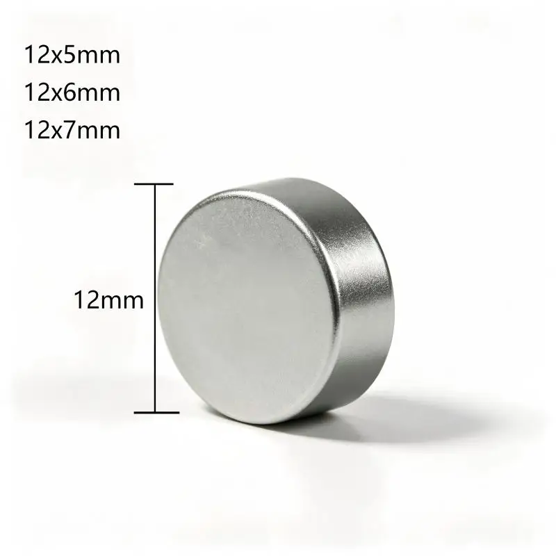 N35 Neodymium Magnet 12x5/12x6/12x7mm Round Disc Super Strong Permanent NdFeB Multi Sizes For Crafts Fridge