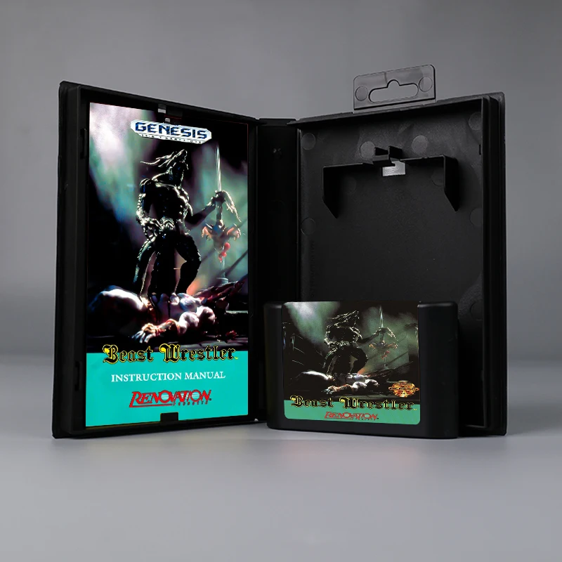 

Beast Wrestler USA cover 16bit MD game card with box with manual for Sega Genesis Megadrive consoles