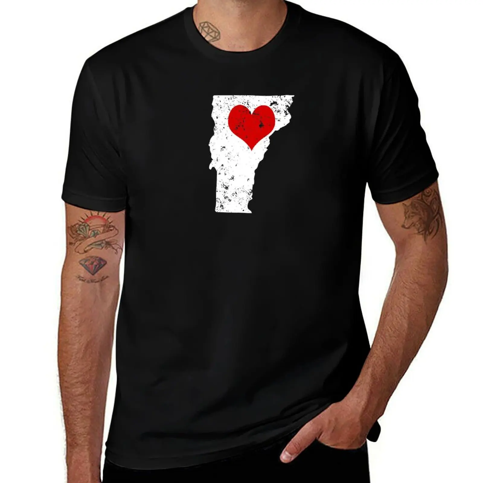 Valentines Day Vermont Valentine Party Valentines Hearts T-Shirt Abstract Pattern Print Top T-Shirt