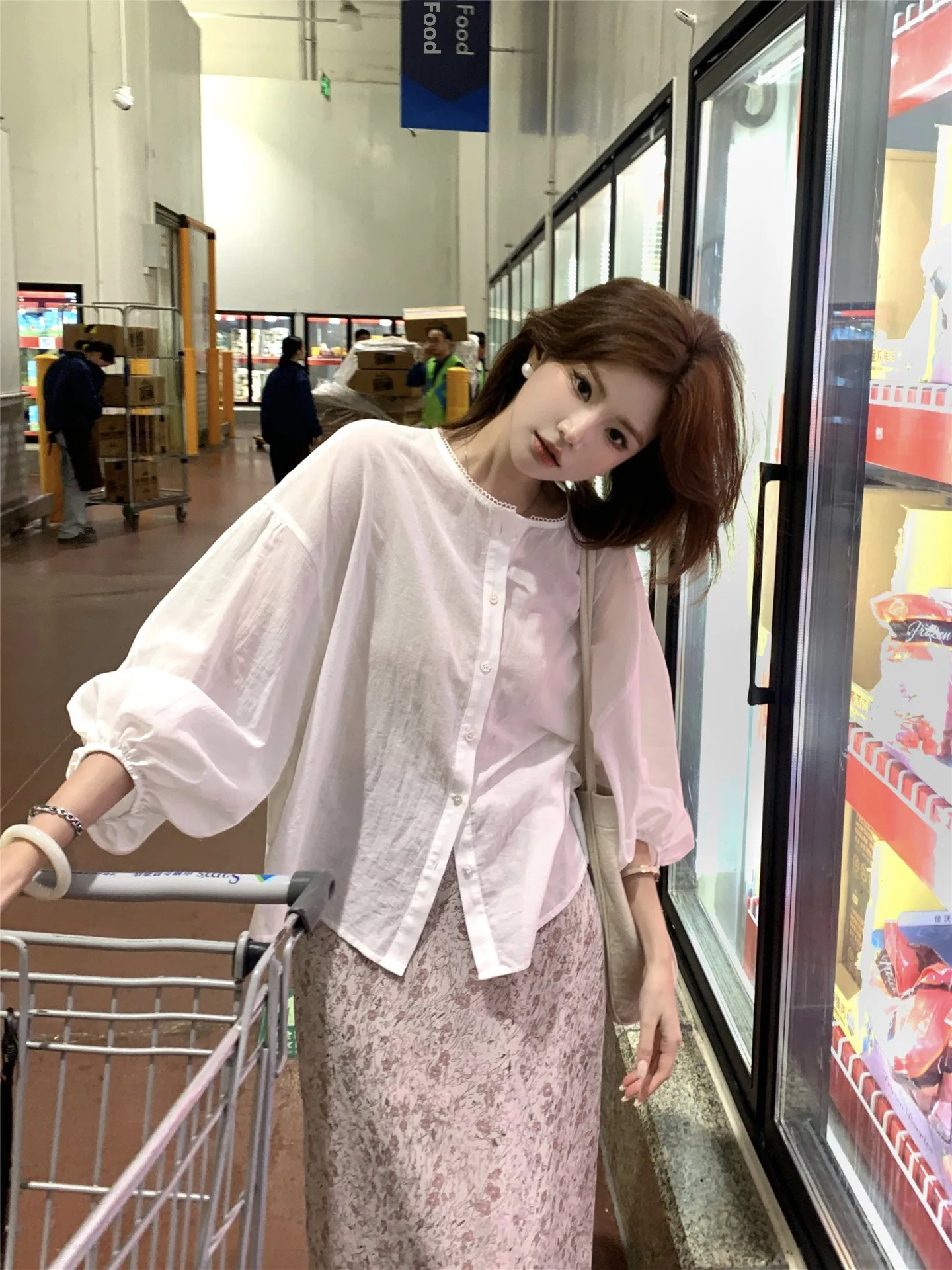 

Свободные длинные све женские irt Cheese Sun Protection Casual Sle корейская версия круглые Ne тонкий материал чистый цвет