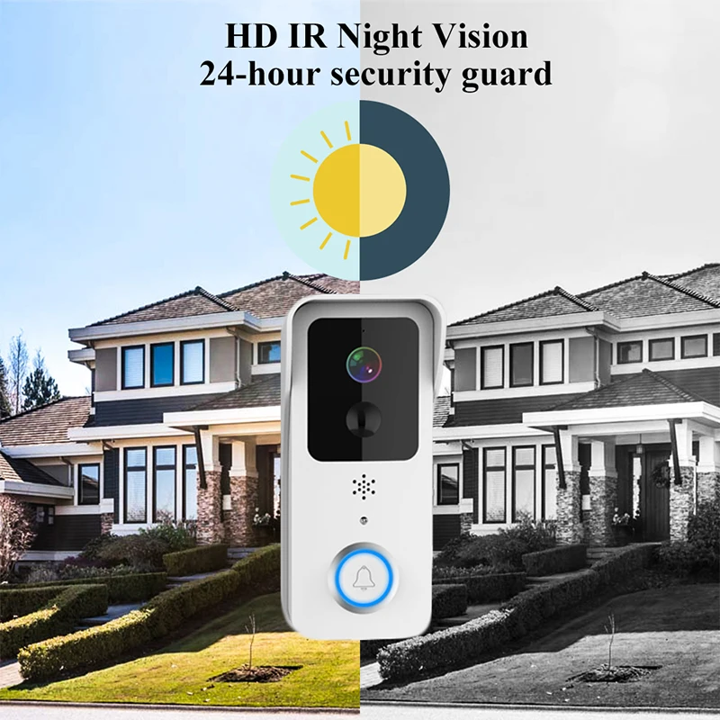 Saikiot Tuya Smart 2.4GHZ 5GHZ Wireless Doorbell Camera 1080P WIFI Peephole Two Way Audio PIR Motion Detection Eyecat Doorbell