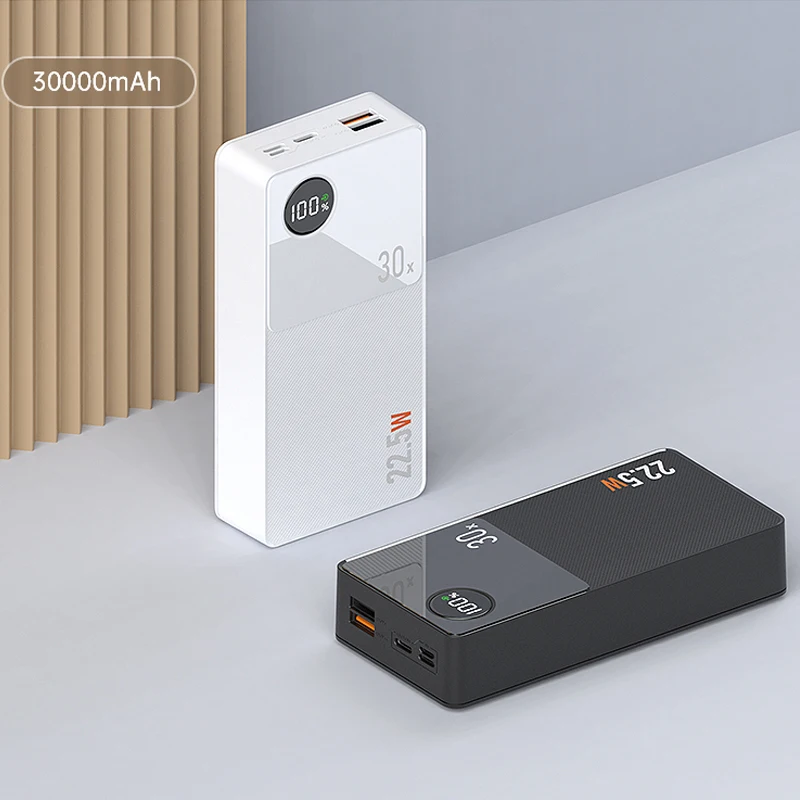 Power Bank 30000mAh for iPhone 13 12 Xiaomi Huawei P40 22.5W Fast Charging External Battery Pack PD20W Powerbank for MacBook Pro