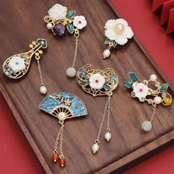 1PCS National Style Brooch Women's Retro High-end Corsage Temperament Tassel Pin Creative And Versatile