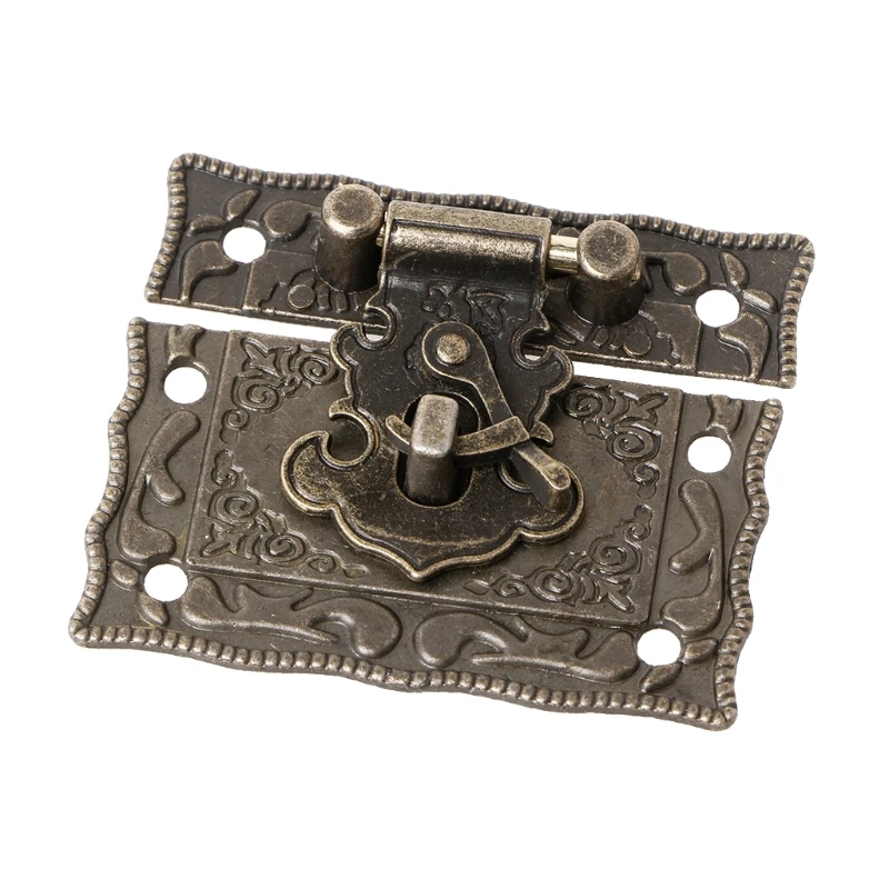 55mm x 47mm Estilo Vintage para pestillo caja madera cerrojo almohadilla pecho bloqueo tono bronce Drop Shipping