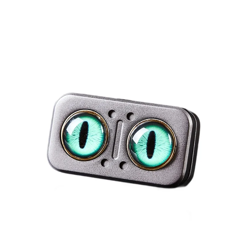 Owl Rotating Mechanical Slider Magnetic Push Card Clicker Fidget Spinner Pushing Plate EDC Alloy Stress Relief Sensory Toy
