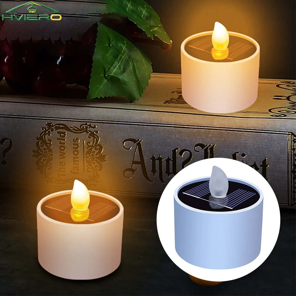 

Solar Simulated Candle Lamps Flameless Rechargeable LED Light Bedroom Landscape Atmosphere Living Home Bar Decoration Lighting