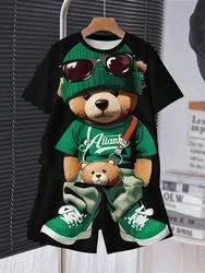 Funny Bear Harajuku T-Shirt Men's Summer Loose Daily Couple Suit Short Sleeve T-Shirt Short Sleeve T-Shirt Men's Summer Wear