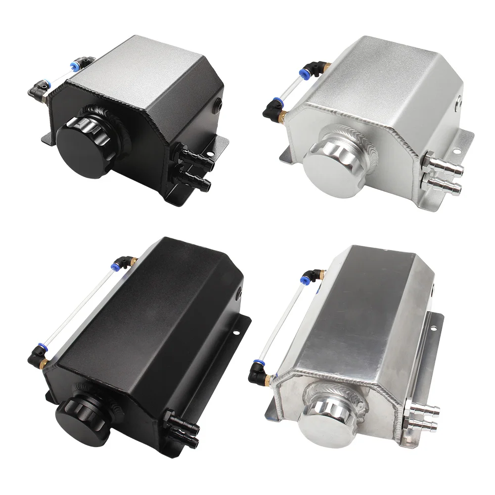 

1L/2L Recovery Water Tank Aluminum Alloy Radiator Overflow Coolant Can Universal Polished Reservoir Car Accessories