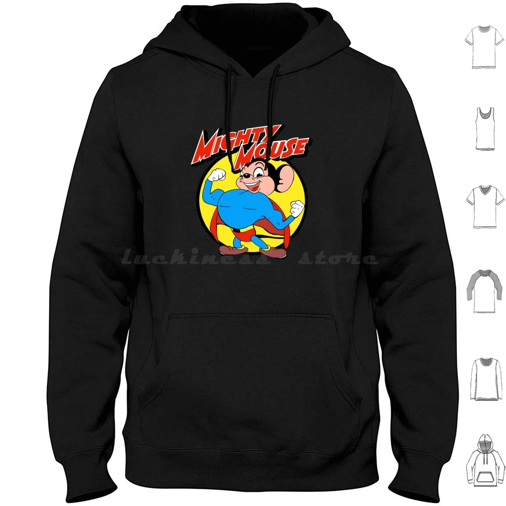 Sweat à capuche Mighty Mouse en coton à manches longues, dessins animés classiques, Mighty Mouse, Mighty Mightymouse, dessins animés de super-héros