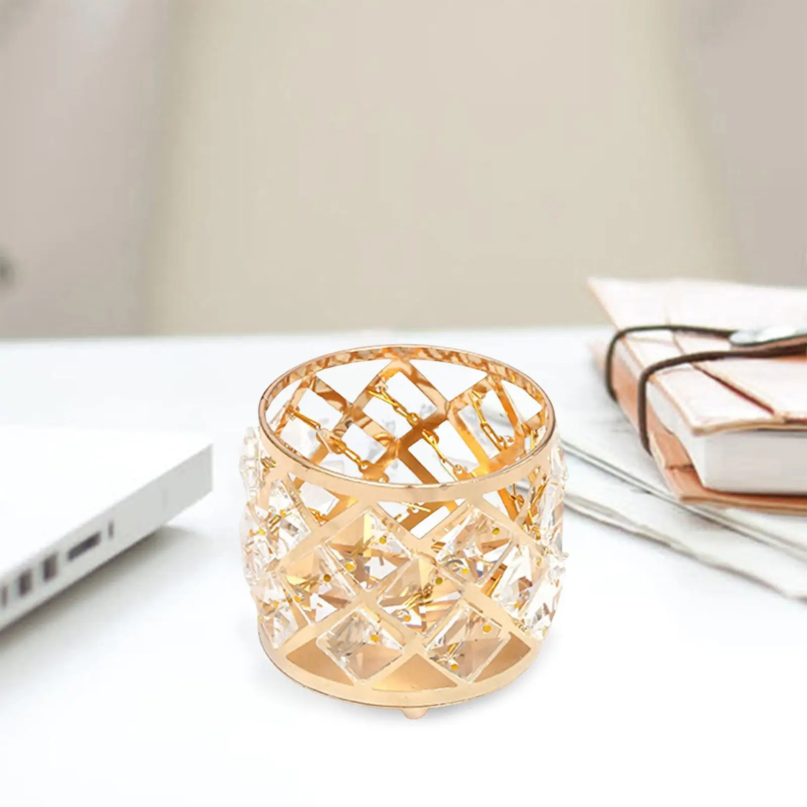 Round Makeup Brush Holder, Pen Organizer, Candy Storage Box, resistente, 4x4x4Inches