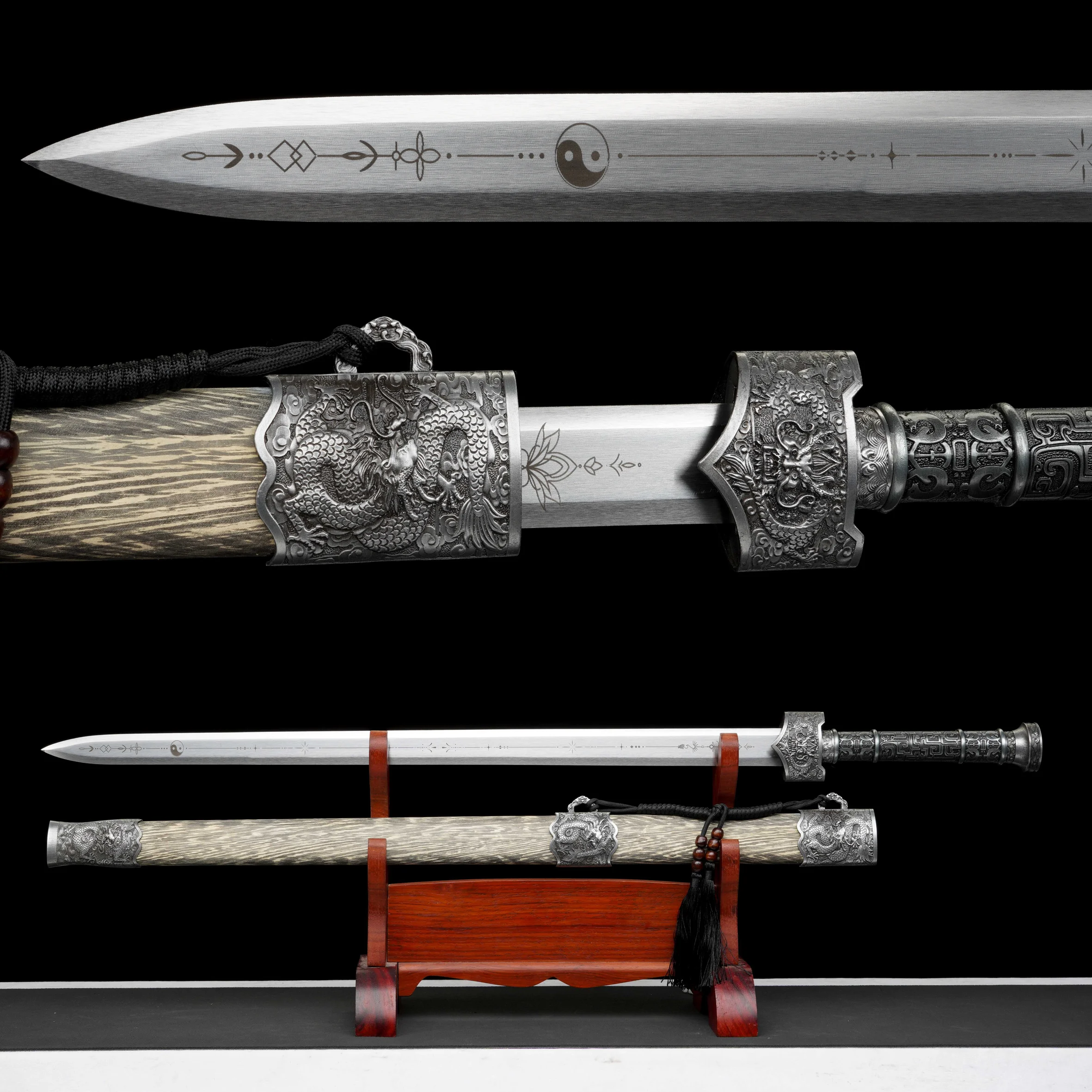 

Chinese Dragon King Tai Chi Sword Manganese Steel True Sword Gift for katana martial arts and exercise. Decorative not sharp
