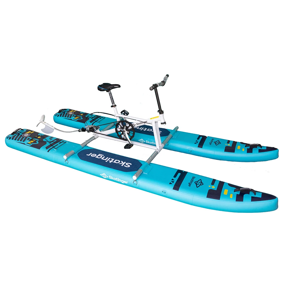 

OEM Floating Inflatable Water Pedal Bike Outdoor Bicycle Portable Boat With Pedals Inflatable Floating PVC Water Pedal Bike