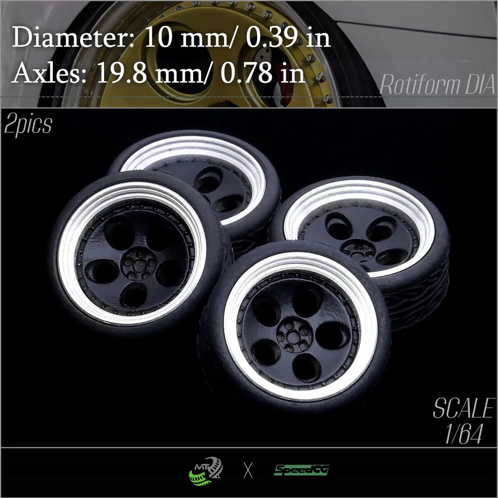 SpeedCG 1/64 Model Car Wheel Rotiform DIA Refitting Parts Diameter 10or11mm For Racing Vehicle Toy Luxury Parts Hotwheels Tomica