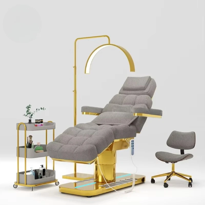Original Design Facial Bed Electric Beauty Bed Salon Massage Table Reclining 4 Motors Fabric Lash Bed for Eyelash