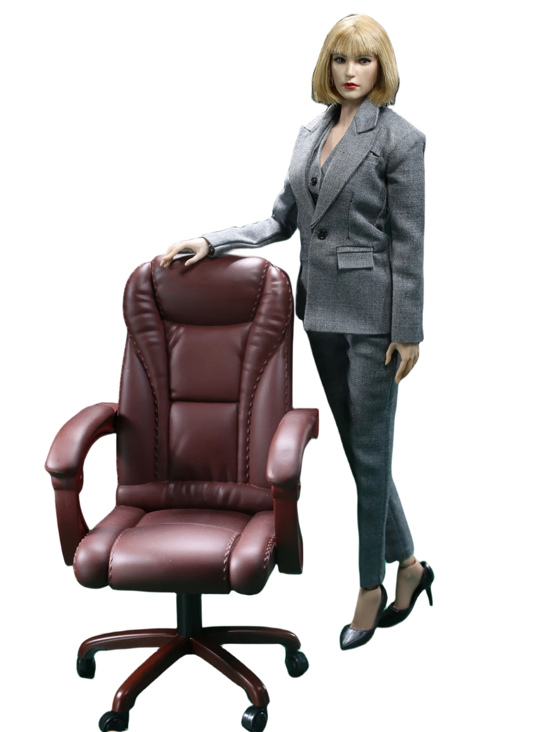 

HiPlay 1/6 Scale Figure Doll Clothes: Grey Female Slim-Fit Suit For 12-inch Collectible Action Figure JO23X-07B