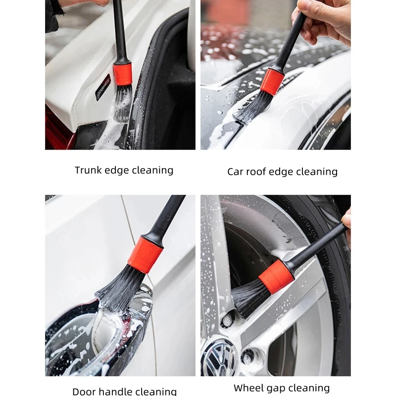 5PCS Car Wash Brush Detail Small Automotive Interior Cleaning Tools Air Conditioner Air Outlet Cleaning Brush Auto Wheel Brush