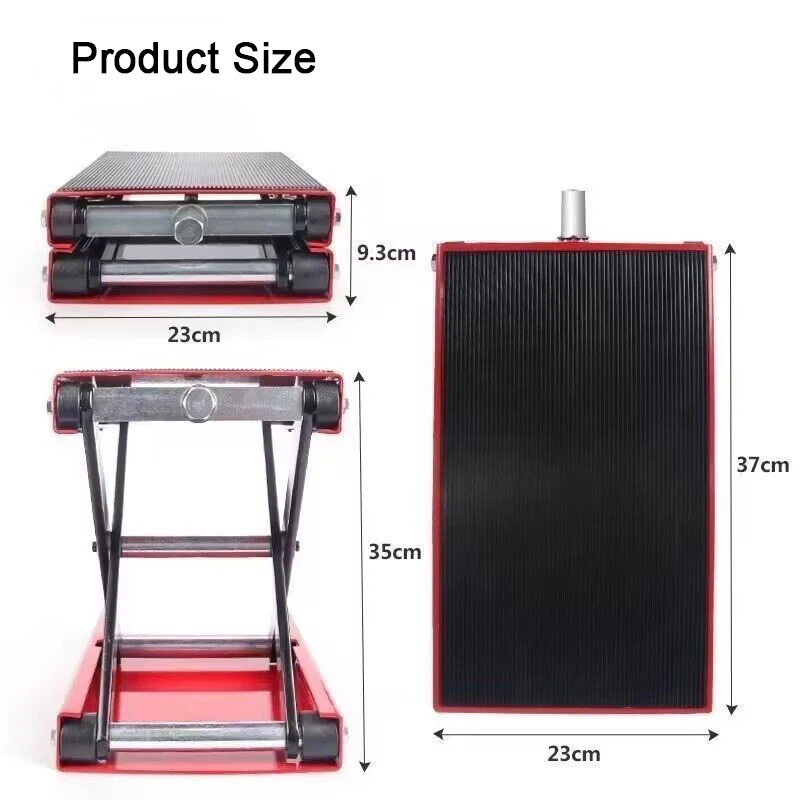 Imagem -04 - Motocicleta Scissor Lift Jack com Deck Largo Pino de Segurança para Bicicletas e Motos