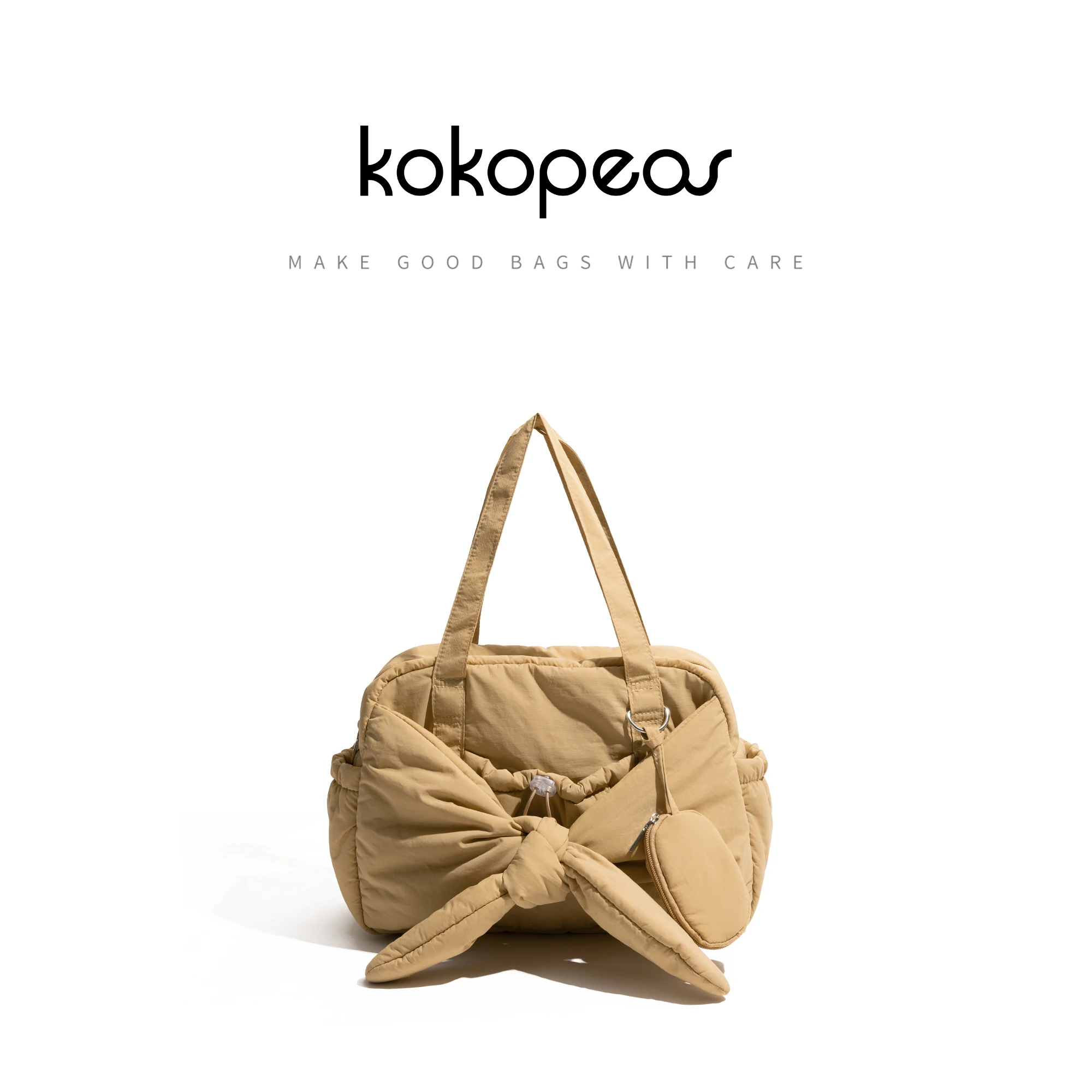 

KOKOPEAS Women Fashion Solid Color Bowling Bow Handbag Drawstring Coin Pocket Simple Casual Phone Purse Ladies Shoulder Satchel