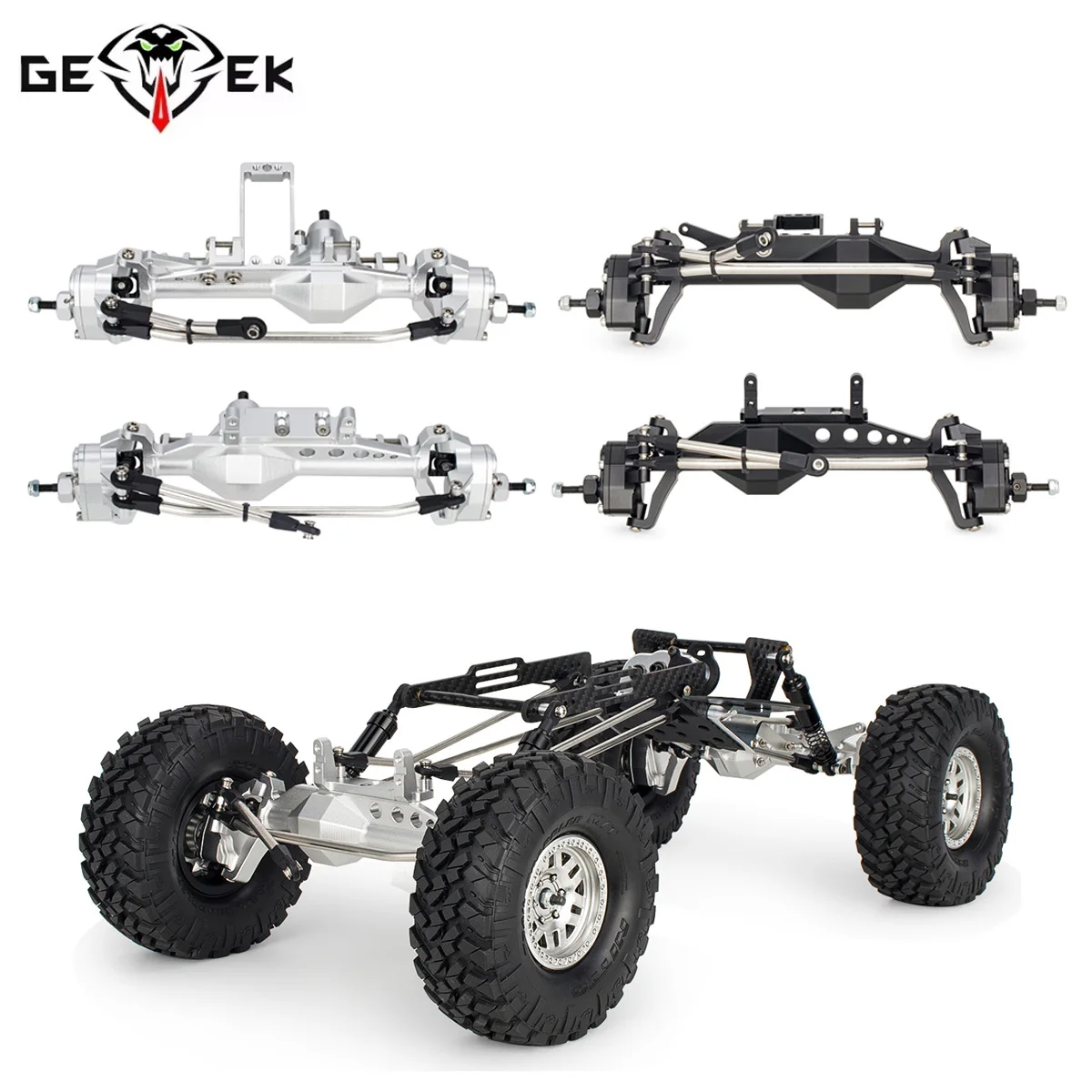 

Aluminum 4WS Offset Portal Axle Set with Servo Mount for 1/10 4 Wheel Steering LCG Chassis Comp Rigs SCX10 III Capra H10 OPTIC