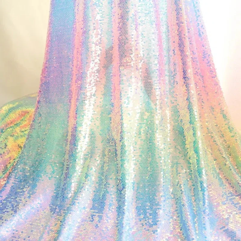 

Colorful Sequins Gradient Embroidery Lace Fabric Wedding Dress Decoration Handmade DIY Fabric Live Broadcast Background Material