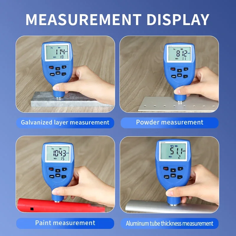 DR3000 Misuratore di spessore del rivestimento di vernice portatile Tester Misuratore di spessore del rivestimento digitale Principio di corrente parassita magnetica 3mm