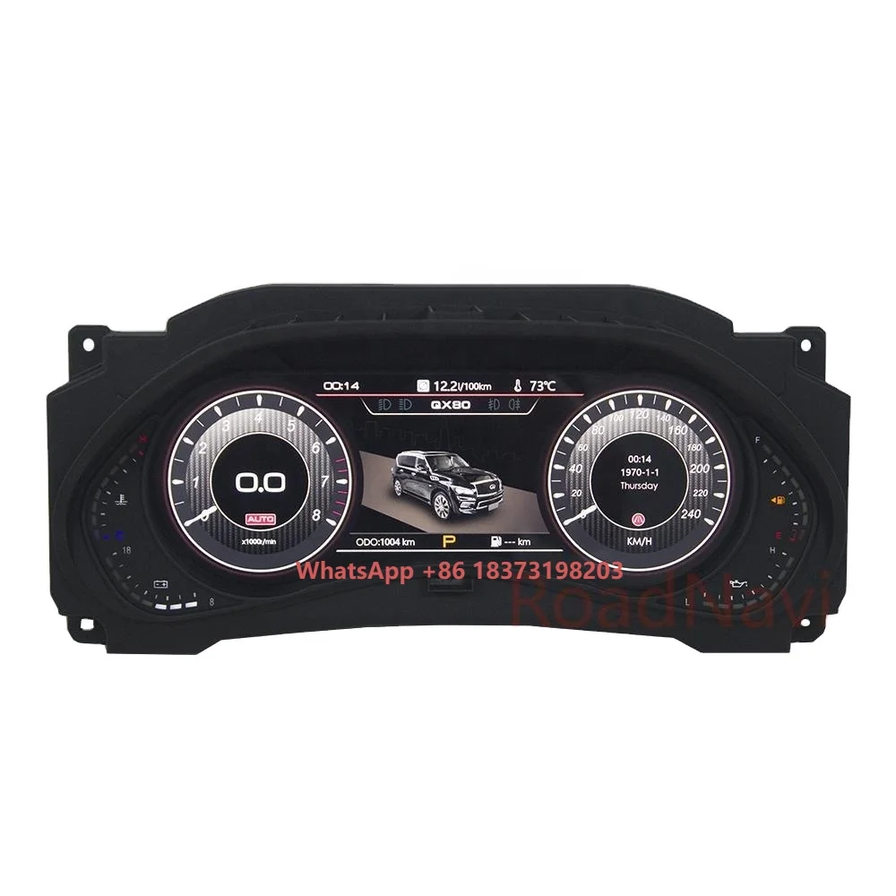 RoadNavi Linux Car Digital Cluster for Infiniti QX56 QX80 2012-2024 Lcd Speedometer Multifunctional Instrument Dashboard