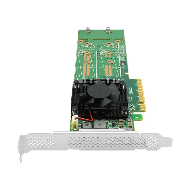 Cartão adaptador pcie 3.0x8 a 2 portas m.2 nvme ssd 22110mm, com adaptador discreto, lrnv9547lp-2i