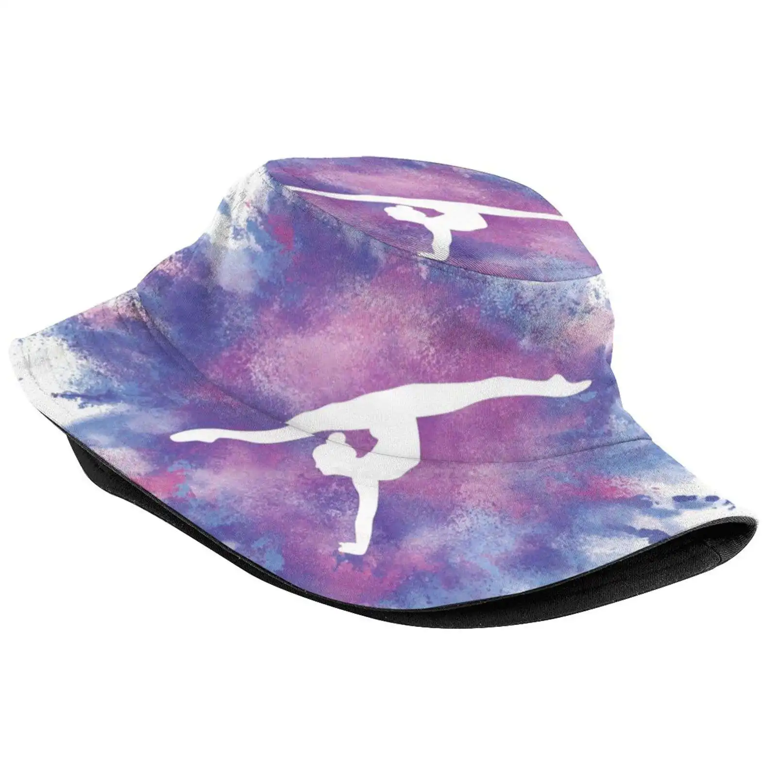 Gymnast Rainbow Explosion Pink Blue Sun Cap Fisherman Hat Bucket Hats Rainbow Explosion Pink Blue Dancer Dancing Rhythmic