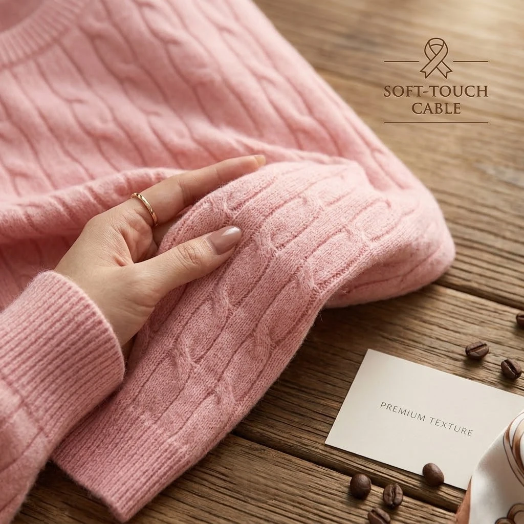 Neue Herbst-Pullover mit Zopfmuster, weiche Rundhals-Langarm-Strickpullover, warme Thermo-Pullover, Oberteile, Winterbekleidung, Mäntel – Detail 5