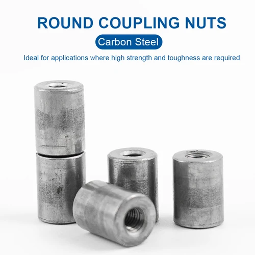 Imagen 2 del producto Estender tuerca de acoplamiento redonda larga M5 M6 M8 M10 tuerca de rosca de conector de junta de columna redonda de acero al carbono
