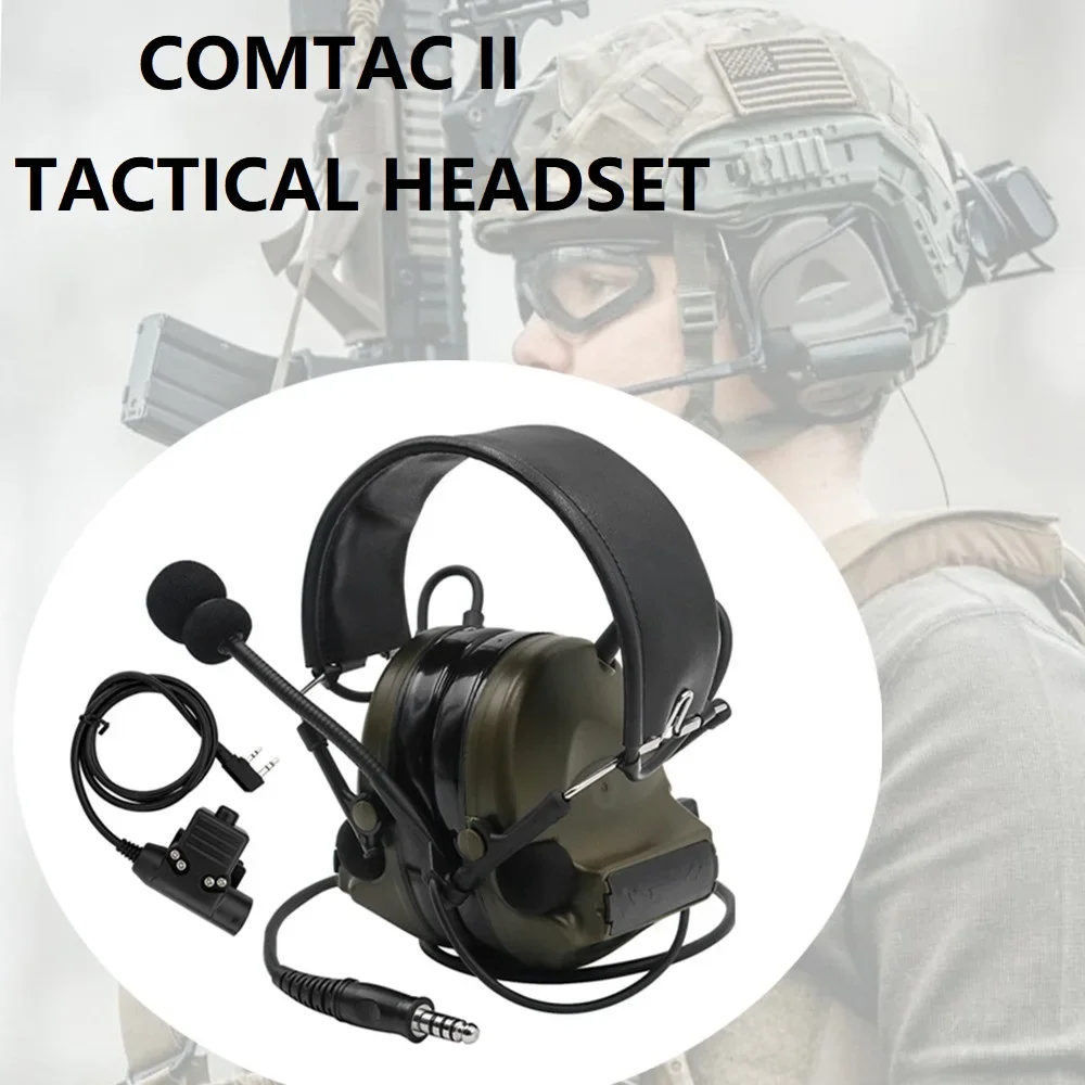 TCIHEADSET Tactical Headset Comta II Airsoft Military Headset Noise Reduction Headphones Hunting Hearing Protection Earmuffs