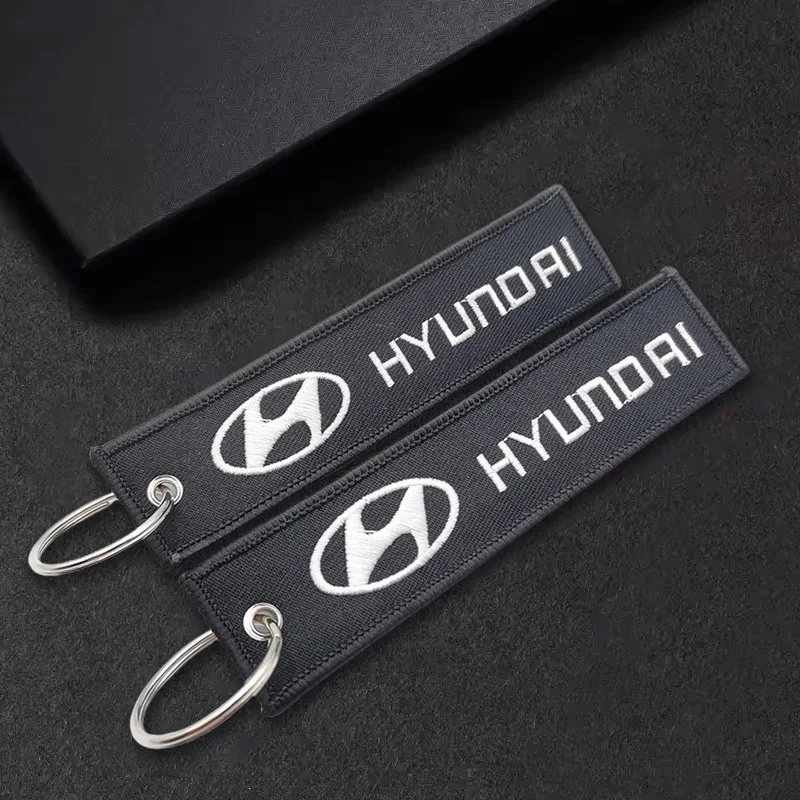 1Pc Nylon Car Styling Keychain Keyring Chain Emblem Gift For Hyundai Elantra Kona i10 i20 i30 Tucson N Line Keychain Accessories view 2
