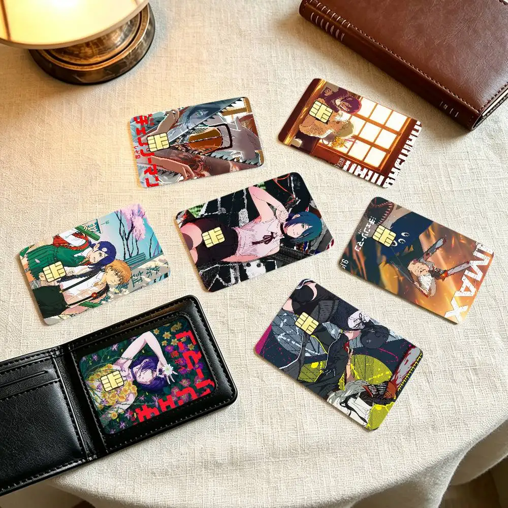 C-Chainsaw Man The Movie Reze Arc  Credit Card HD Stickers Game Card Decal Small Chip Waterproof Sticker Gift