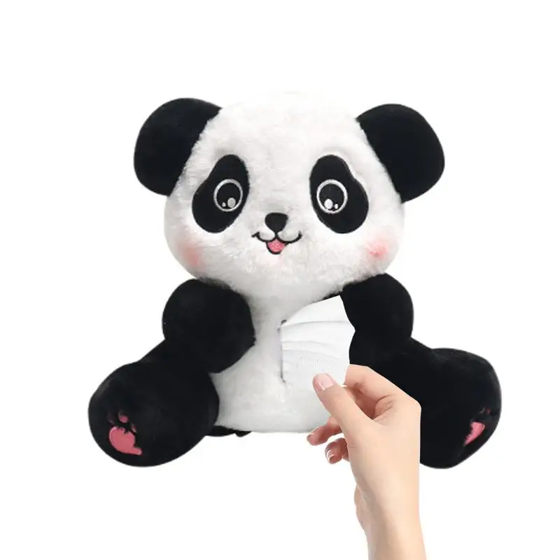 

Car Tissue Box Car Trash Can 2 In 1 Garbage container cute Panda Tissue Dispenser Auto Armrest Box waterproof Storage Organizer