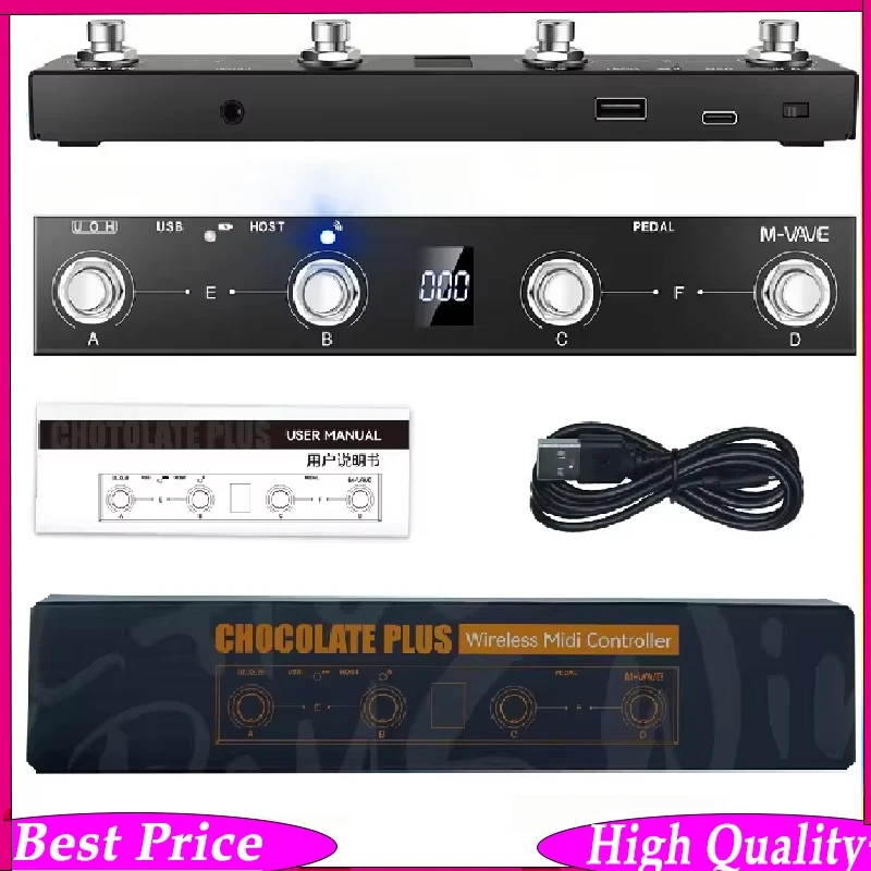 Controlador MIDI Sem Fio M-vave-Chocolate Plus, Teclado Profissional, 4 Botões, Pedal, Suporta Interface MIDI Host, Função de Controle
