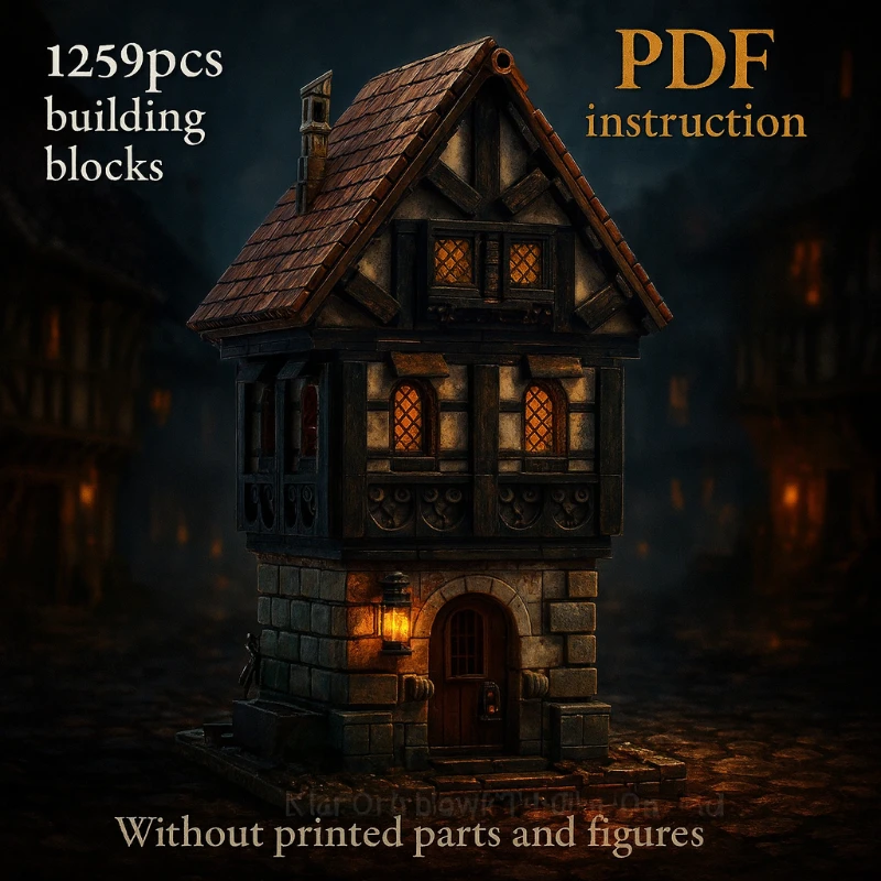 

Bricks DIY Assembly Medieval Townhouse Building Blocks Set Modular Architecture Model Educational Toys Gift Collection