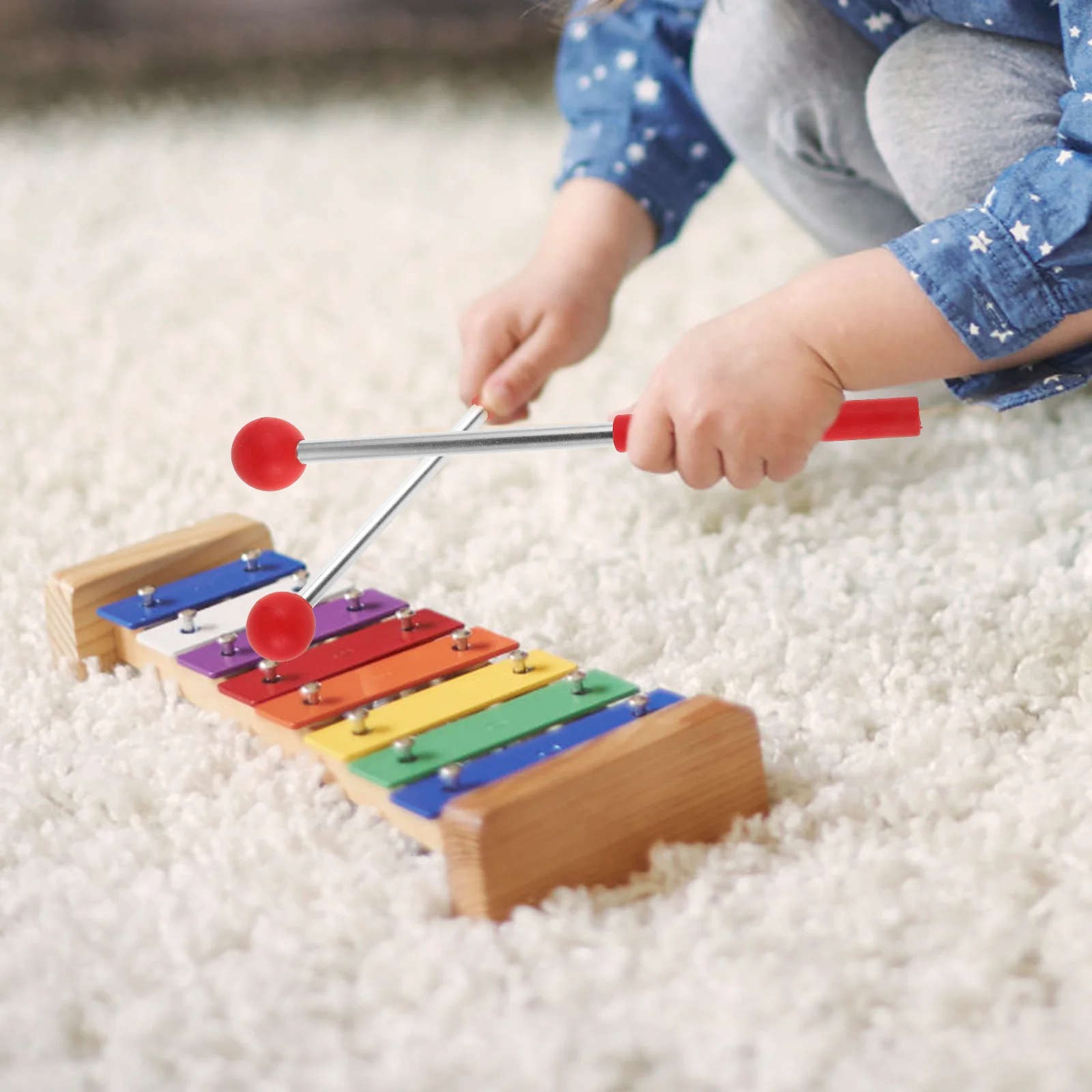 

Metal Marimba Mallet Supply Rubber Soft 's Hand Training Drumsticks