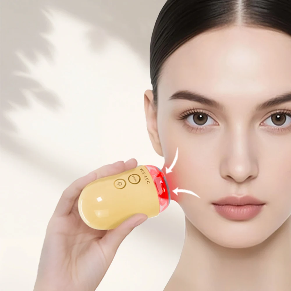 Electric Firming Red Light Emitting Diode Micro Current EMS Facial Massage Neck Color Toning Beauty Device Facial Massager