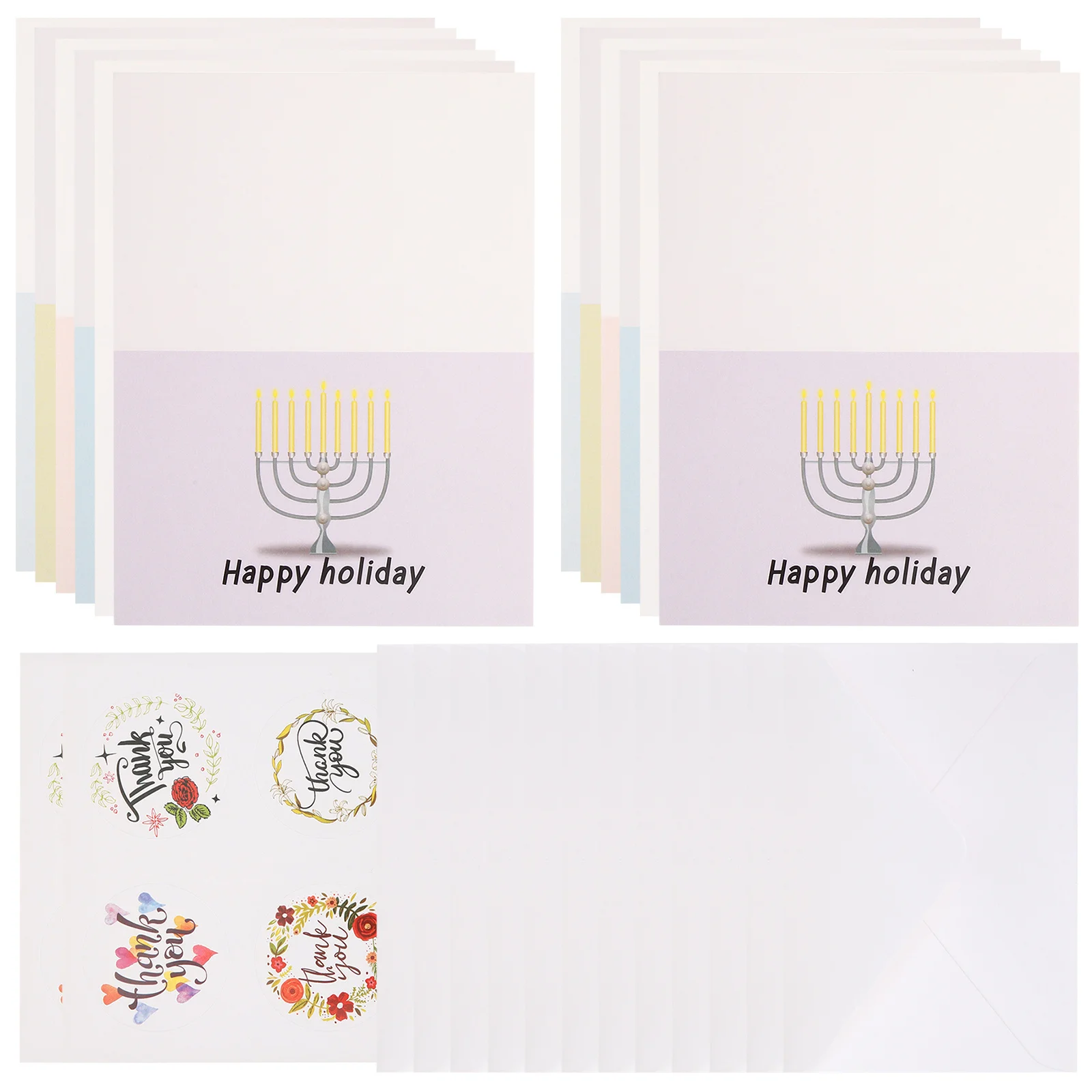 

12Pcs Hanukkah Greeting Cards Delicate Pattern Festival Blessing Cards Gift Envelopes for Hanukkah Greeting Card for Chanukah