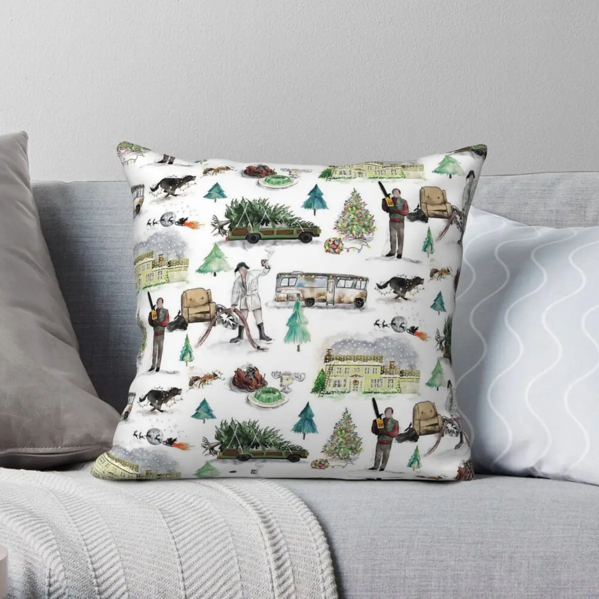 National Lampoon's Vacation Square Pillowcase Polyester Linen Velvet Pattern Zip Decorative Throw Pillow Case Room Cushion Cover