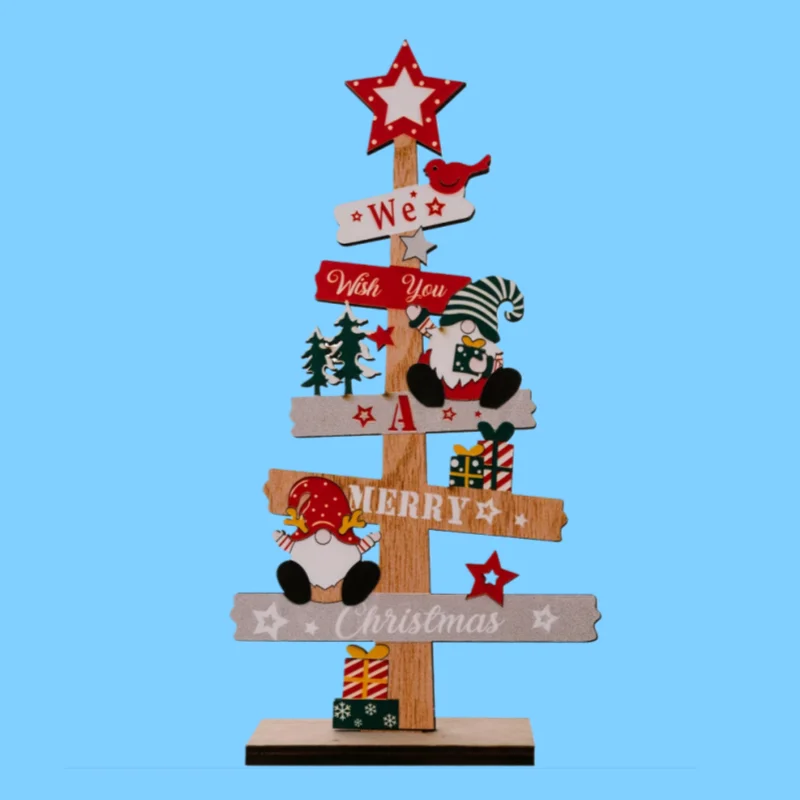 1 pezzo albero di Natale decorazione per la casa ornamento natalizio in legno da tavolo adatto per decorazioni da tavolo per feste in ufficio regalo di festa