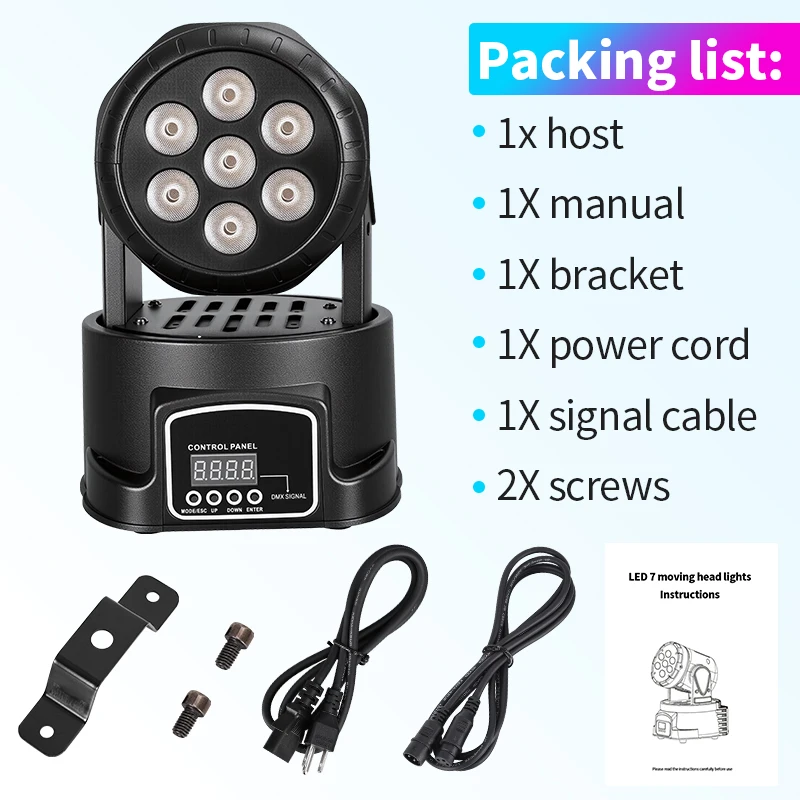 تتحرك رئيس الاسمية ضوء RGBW المرحلة الإضاءة DJ أضواء 7x8 واط LED شعاع الأضواء 9/14 CH مع DMX لشريط حفلة عيد الميلاد ديسكو #6