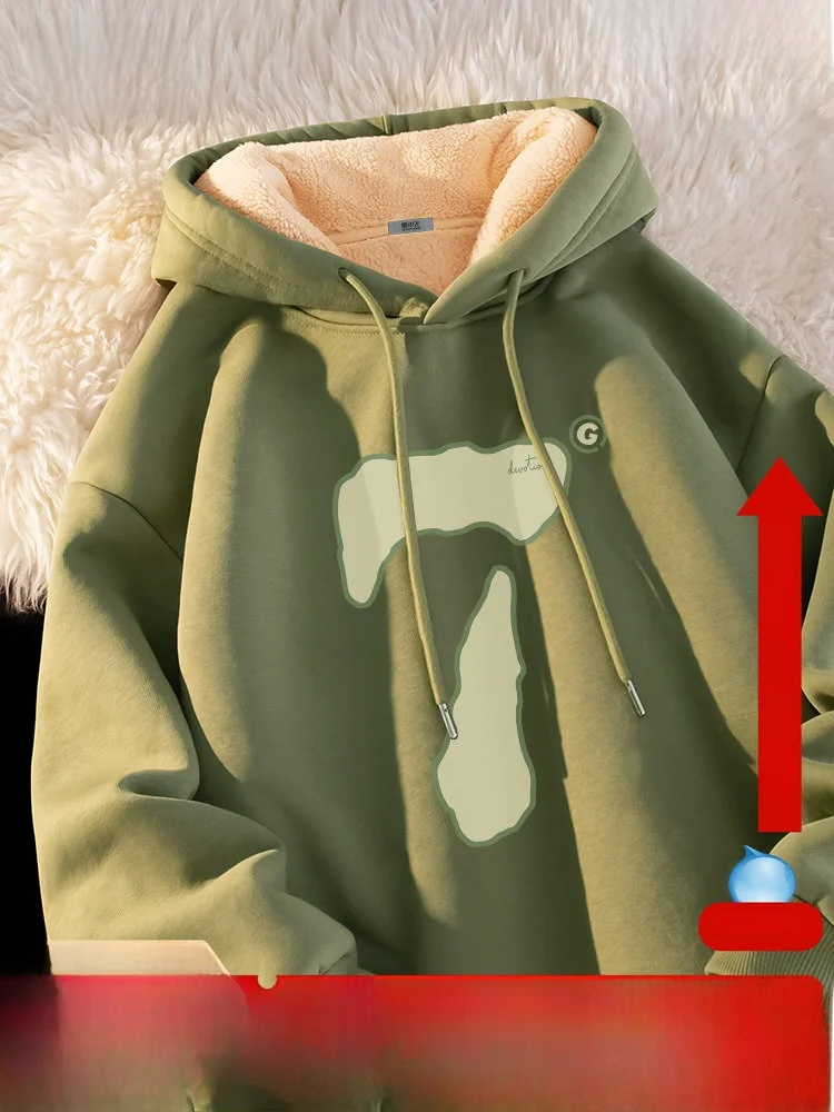 

Женская утепленная толстовка из овечьего бархата с флисовой подкладкой, зимняя теплая верхняя одежда, повседневная удобная толстовка из хлопка и полиэстера