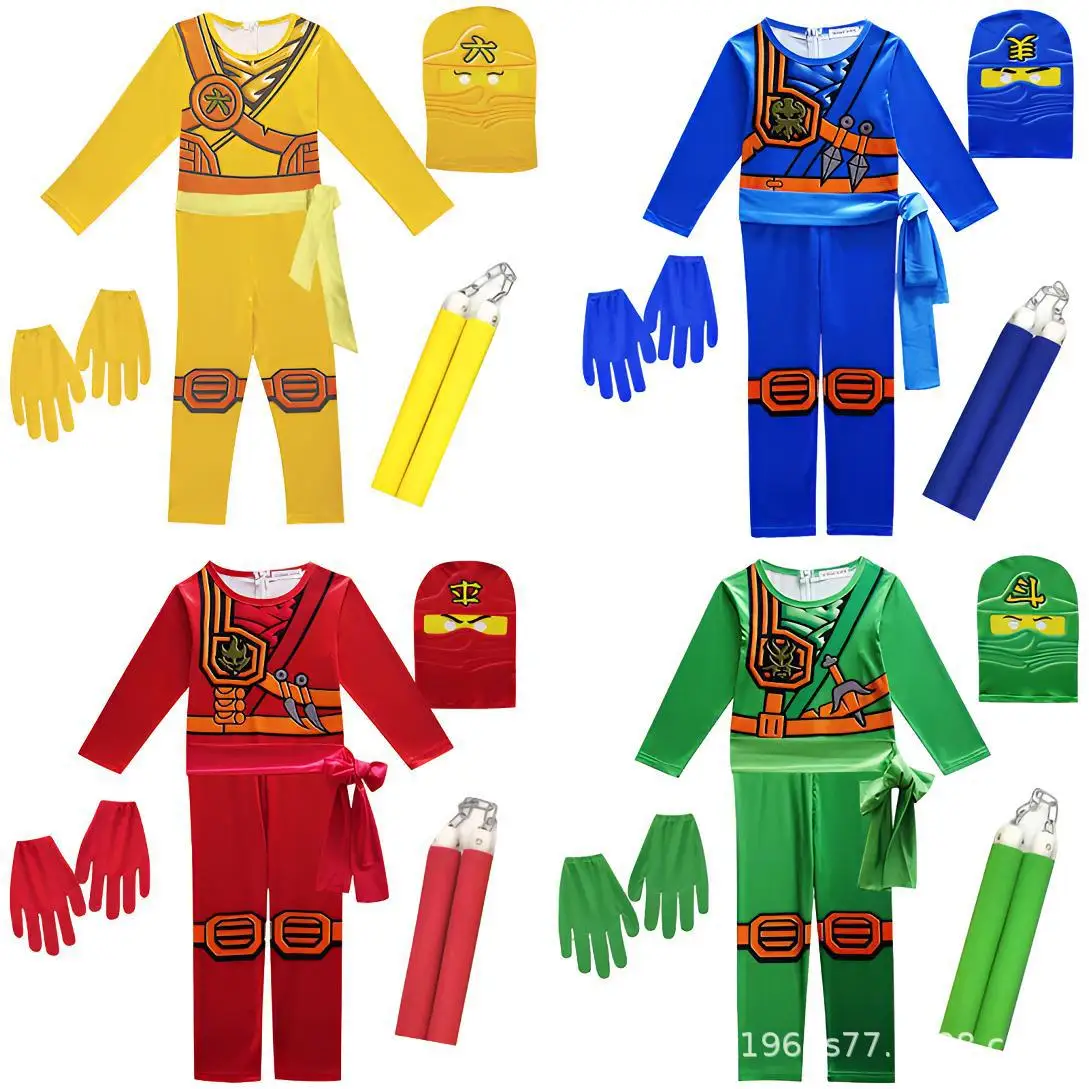 

Kids NINJA Cosplay Advanced Latest Role Playing Costume Boys Jumpsuit Set Halloween Christmas Party Ninja Superhero Set Cosplay